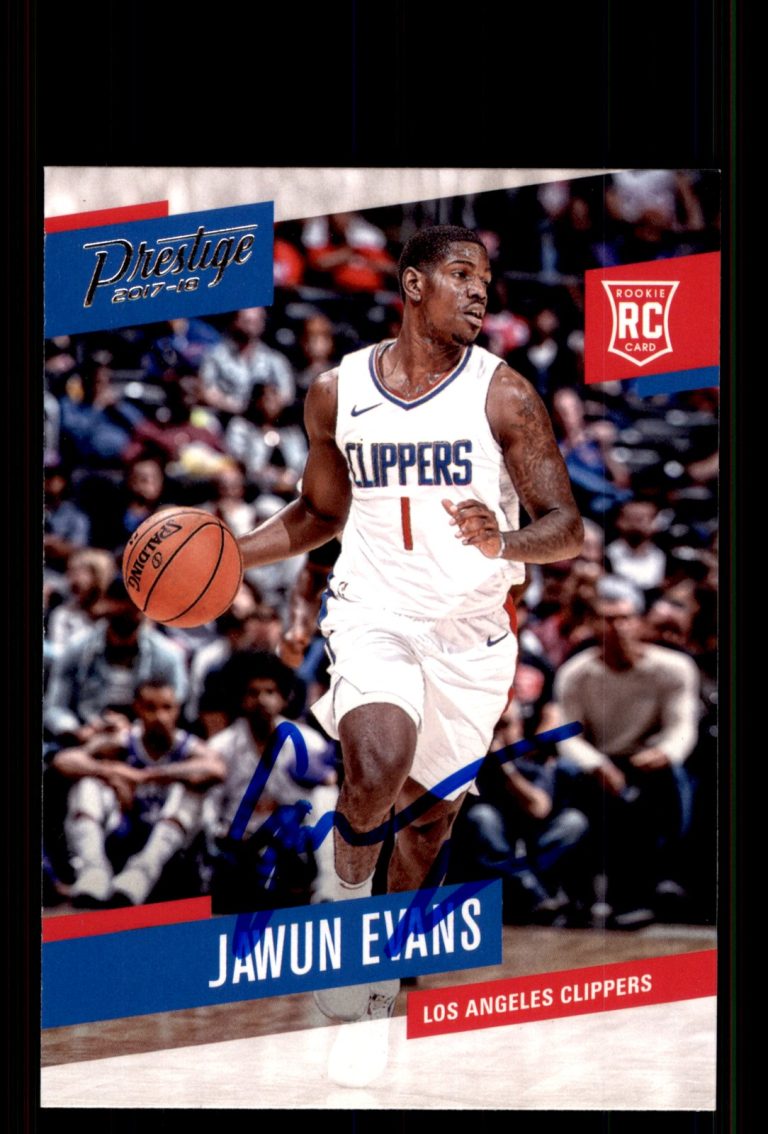 Signed Basketball Card Auto Jawun Evans 2017-18 Panini Prestige #186 Clippers