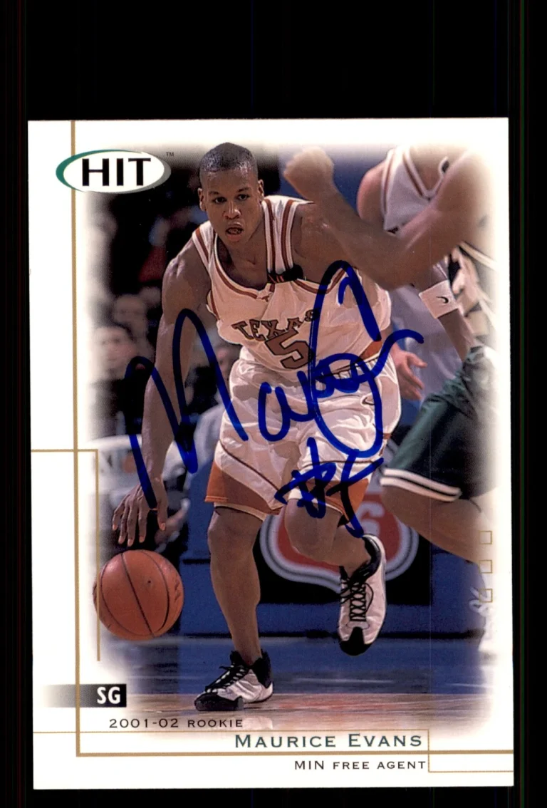 Signed Basketball Card Auto Maurice Evans 2001 SAGE HIT #28 Texas Longhorns