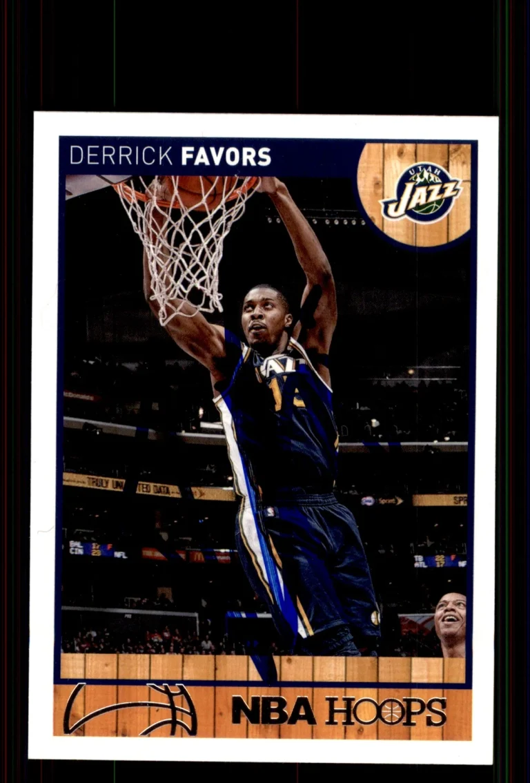 Signed Basketball Card Auto Derrick Favors 2013-14 Hoops #162 Utah Jazz