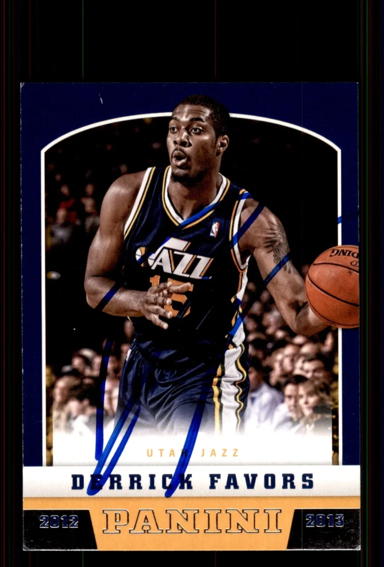 Signed Basketball Card Auto Derrick Favors 2012-13 Panini #48 Utah Jazz