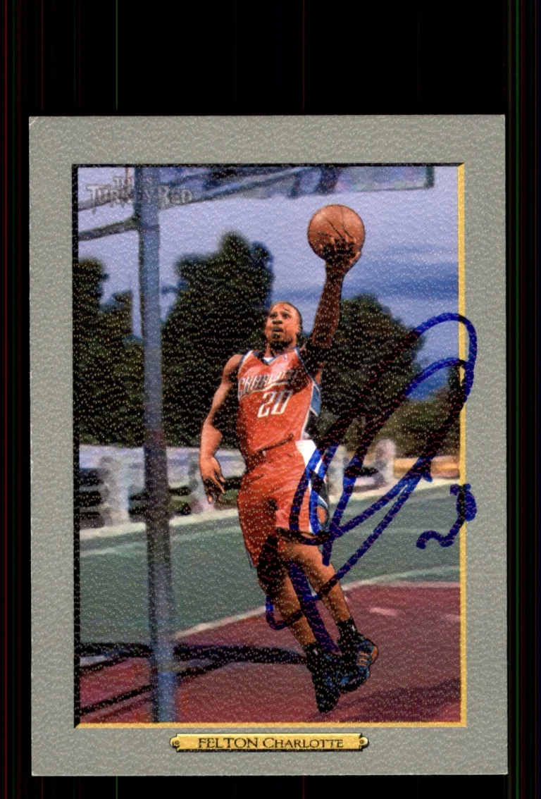 Signed Basketball Card Auto Raymond Felton 2006-07 Topps Turkey Red #44 Bobcats