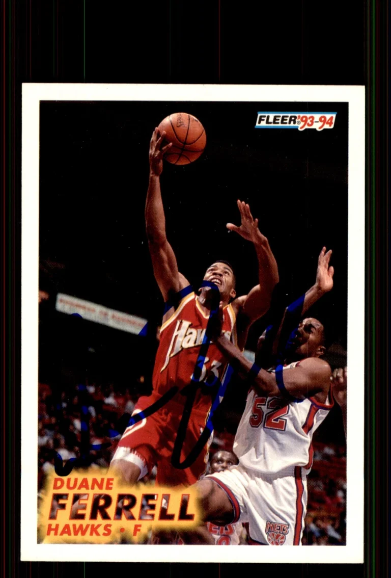Signed Basketball Card Auto Duane Ferrell 1993-94 Fleer #3 Atlanta Hawks