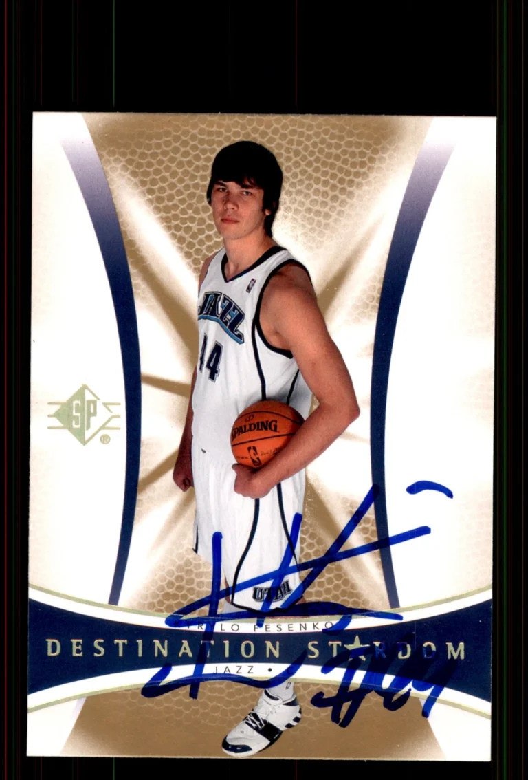 Signed Basketball Card Auto Kyrylo Fesenko 2007-08 SP Authentic #DS-29 Utah Jazz