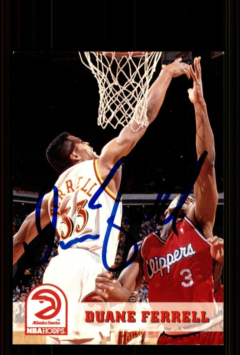 Signed Basketball Card Auto Duane Ferrell 1993-94 Hoops #3 Atlanta Hawks