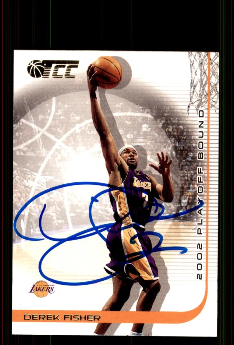 Signed Basketball Card Auto Derek Fisher 2001-02 Topps TCC #37 LA Lakers