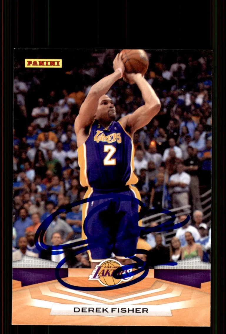 Signed Basketball Card Auto Derek Fisher 2009-10 Panini #270 Los Angeles Lakers