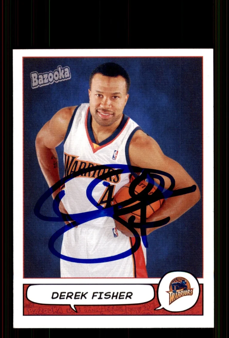 Signed Basketball Card Auto Derek Fisher 2004-05 Bazooka #142 Warriors