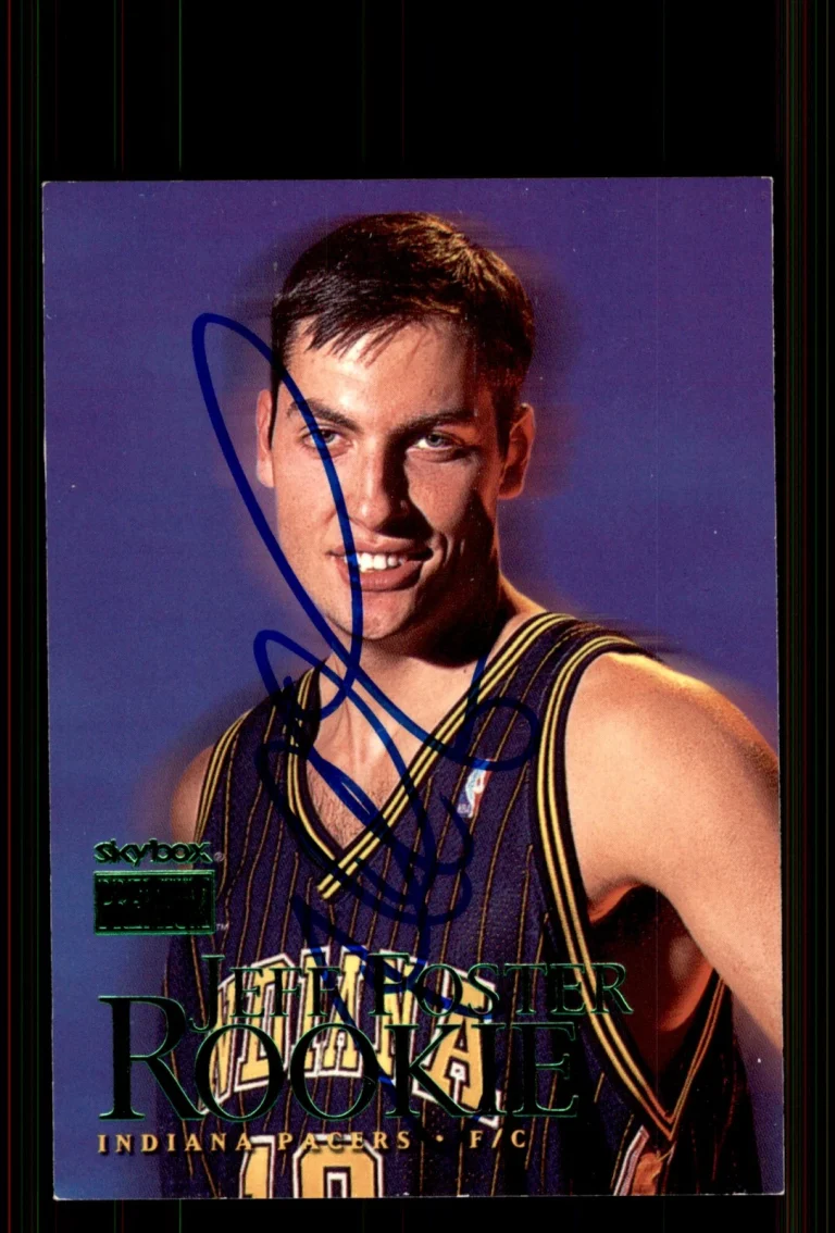 Signed Basketball Card Auto Jeff Foster 1999-00 SkyBox Premium #121 Pacers