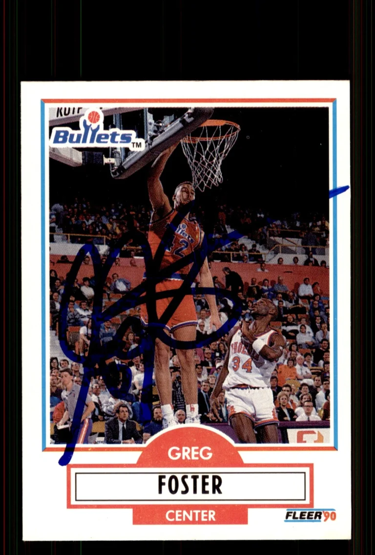 Signed Basketball Card Auto Greg Foster 1990-91 Fleer Update #U-99 Bullets