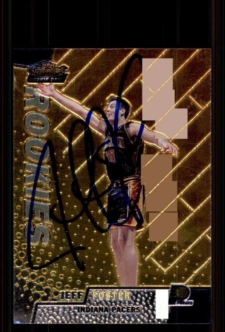 Signed Basketball Card Auto Jeff Foster 1999-00 Finest #118 Indiana Pacers