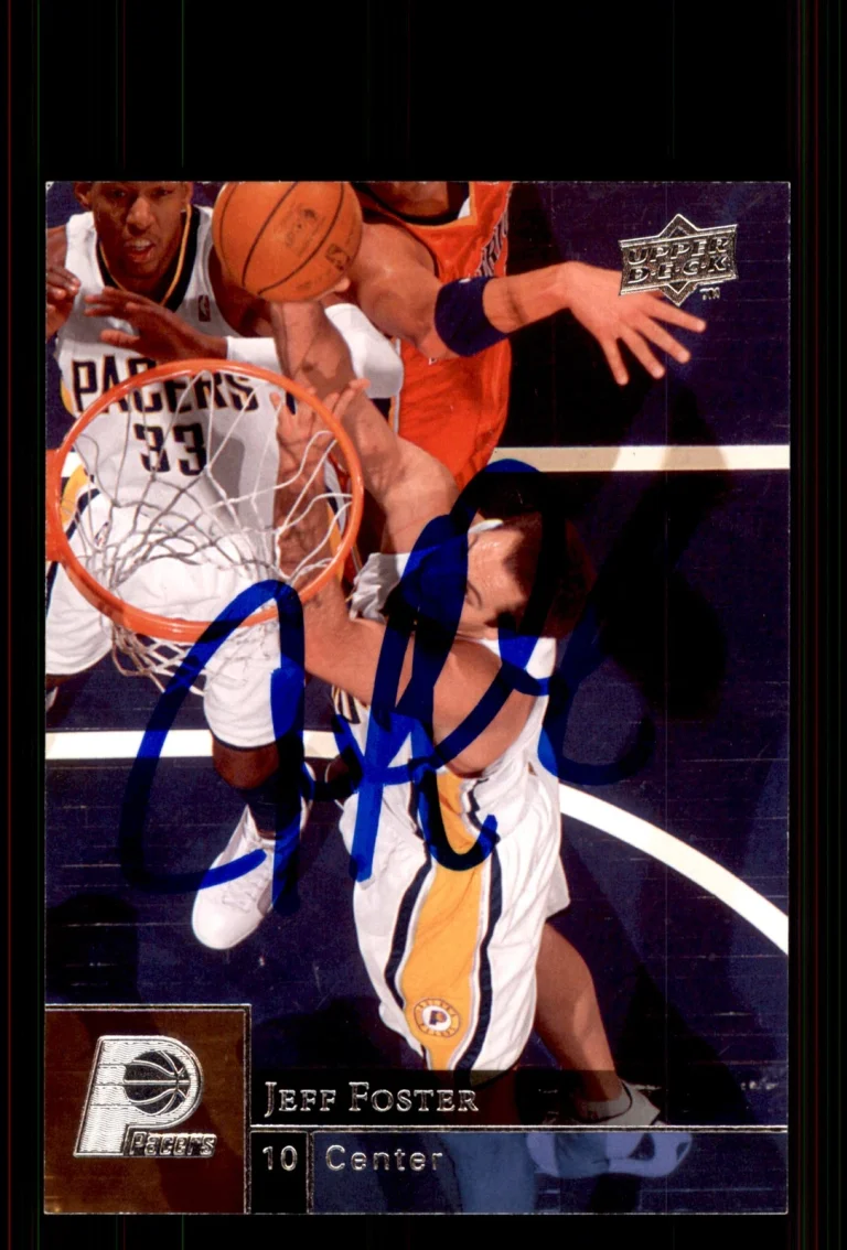 Signed Basketball Card Auto Jeff Foster 2009-10 Upper Deck #71 Indiana Pacers