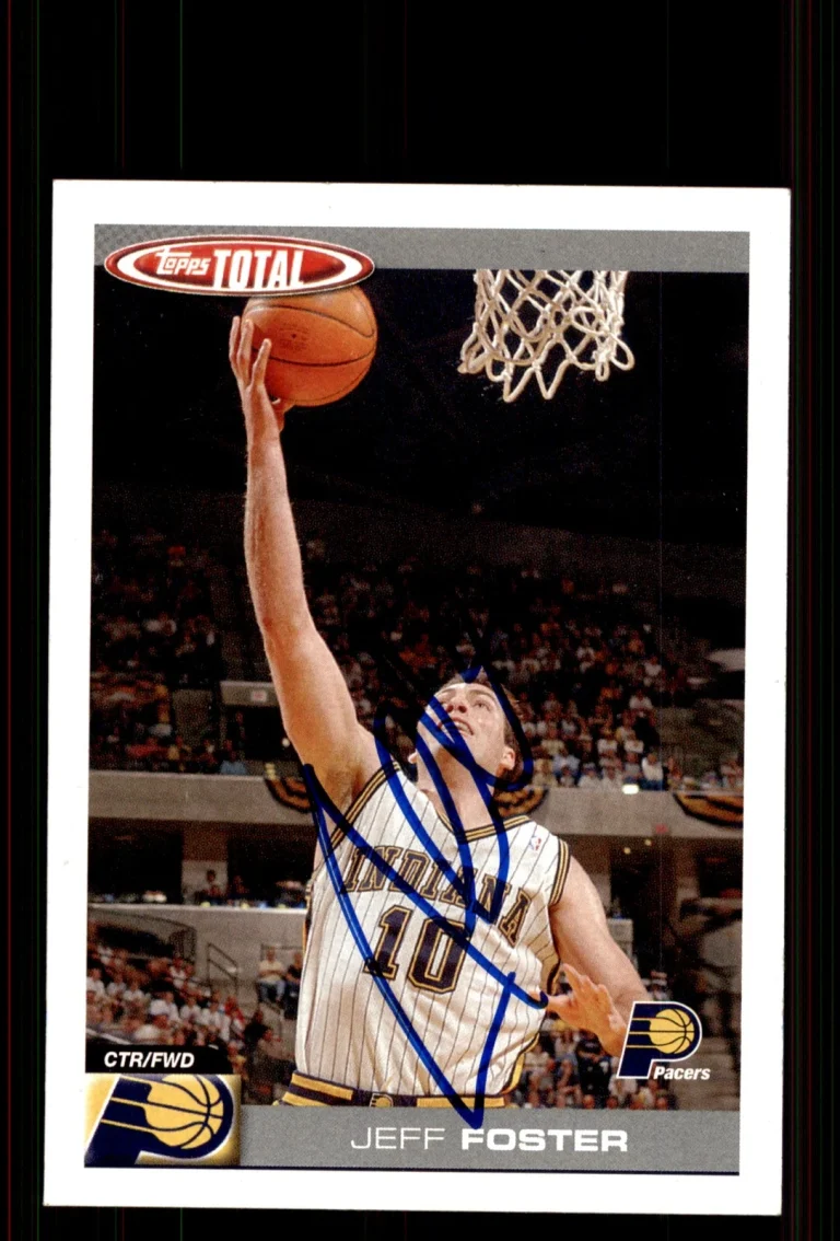 Signed Basketball Card Auto Jeff Foster 2004-05 Topps Total #87 Indiana Pacers