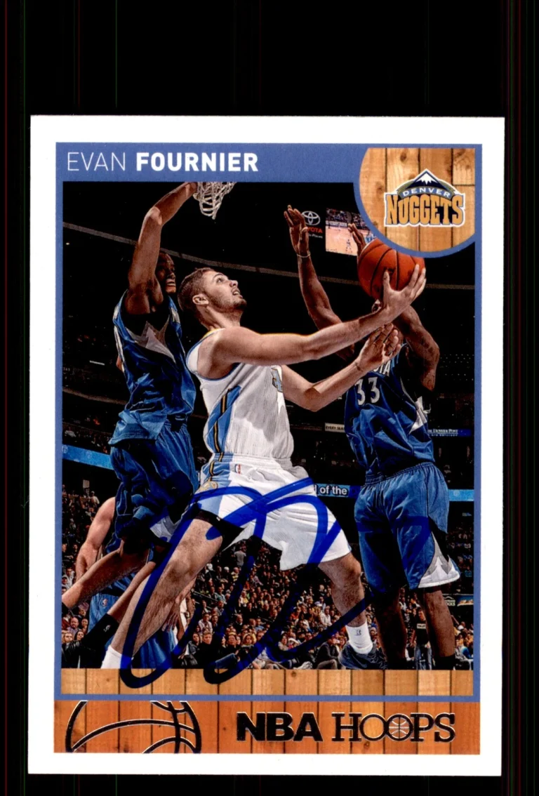 Signed Basketball Card Auto Evan Fournier 2013-14 Hoops #135 Denver Nuggets
