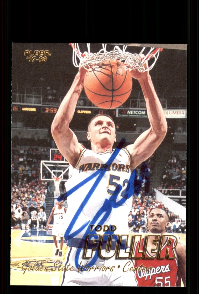 Signed Basketball Card Auto Todd Fuller 1997-98 Fleer #52 Golden State Warriors
