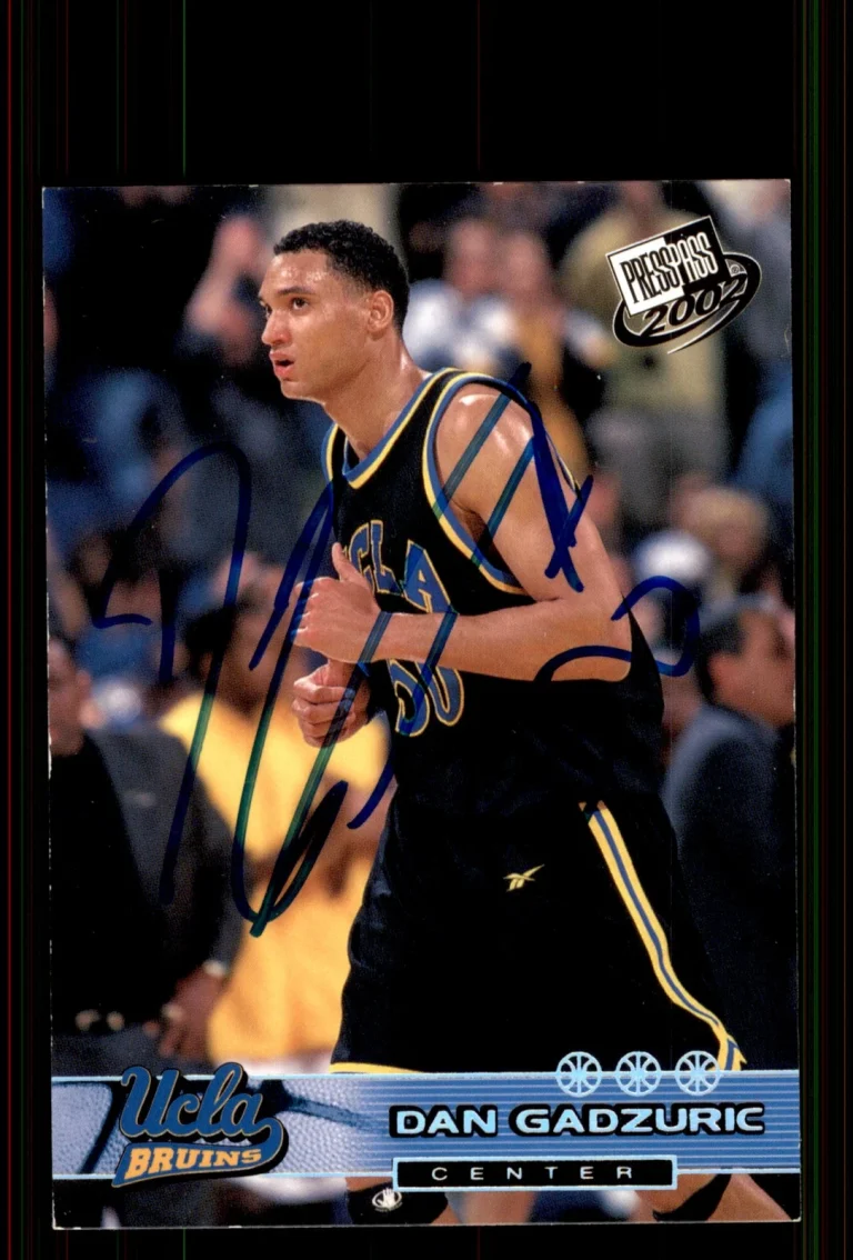 Signed Basketball Card Auto Dan Gadzuric 2002 Press Pass #10 UCLA