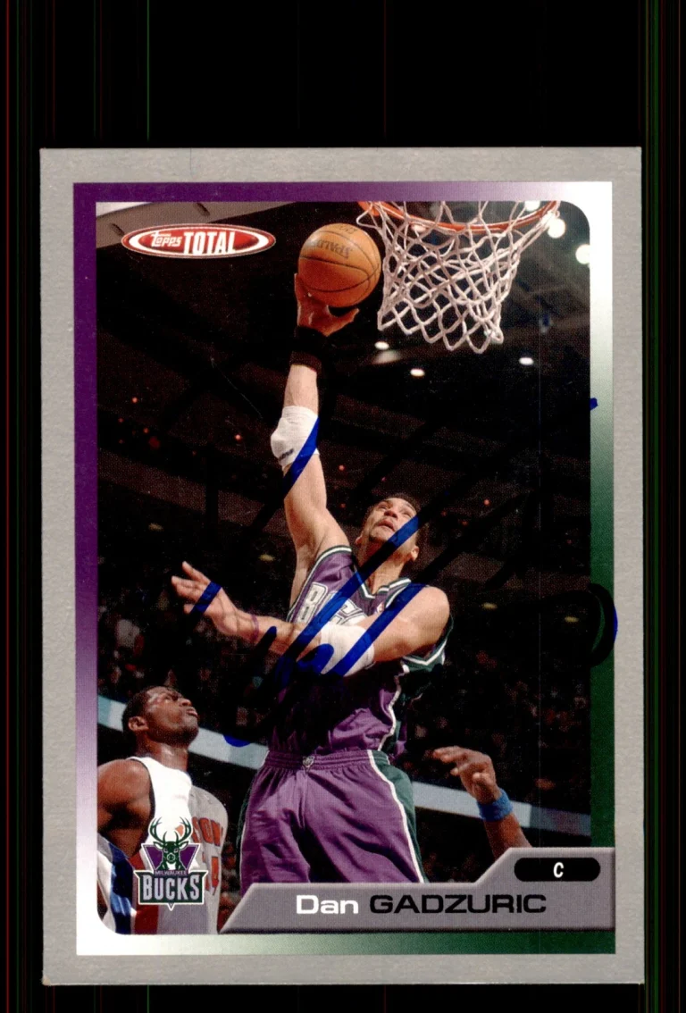 Signed Basketball Card Auto Dan Gadzuric 2005-06 Topps Total #129 Bucks Silver