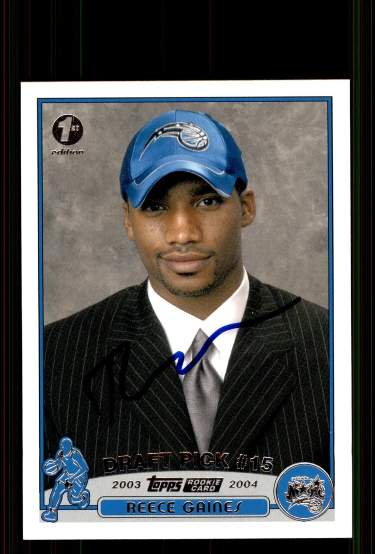 Signed Basketball Card Auto Reece Gaines 2003-04 Topps 1st Edition #235 Magic