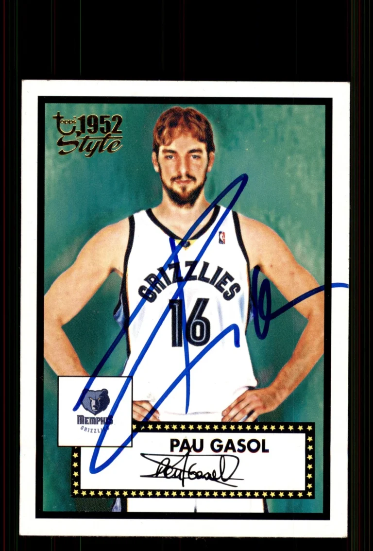 Signed Basketball Card Auto Pau Gasol 2005-06 Topps 1952 Style #48 Grizzlies