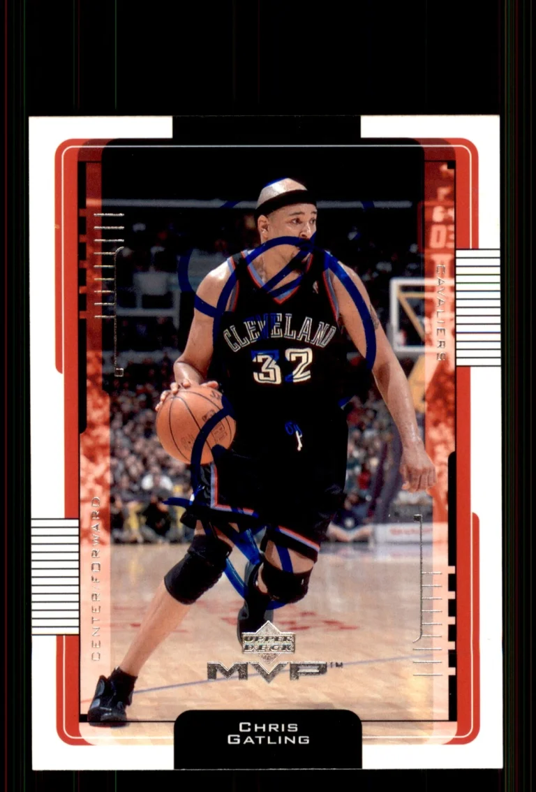 Signed Basketball Card Auto Chris Gatling 2001-02 Upper Deck MVP #31 Cavaliers
