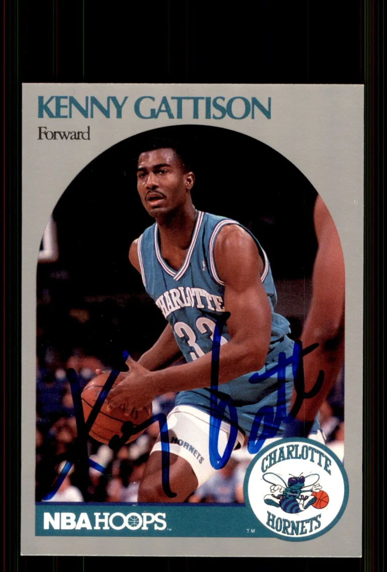 Signed Basketball Card Auto Kenny Gattison 1990-91 Hoops #53 Hornets