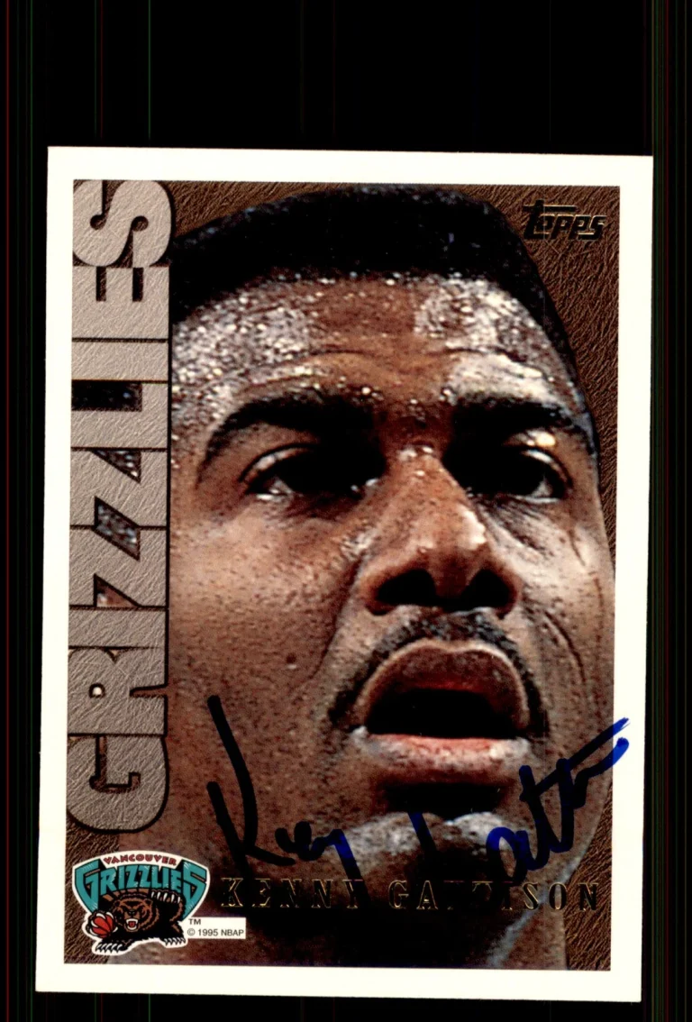 Signed Basketball Card Auto Kenny Gattison 1995-96 Topps #180 Grizzlies