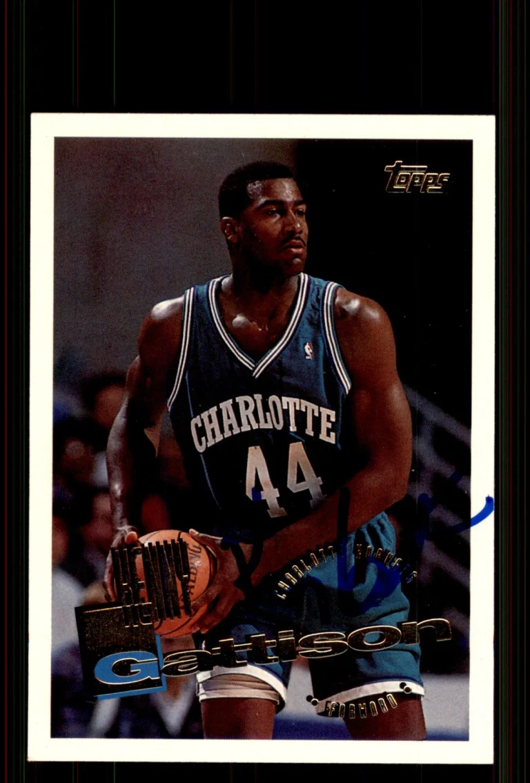 Signed Basketball Card Auto Kenny Gattison 1995-96 Topps #39 Charlotte Hornets