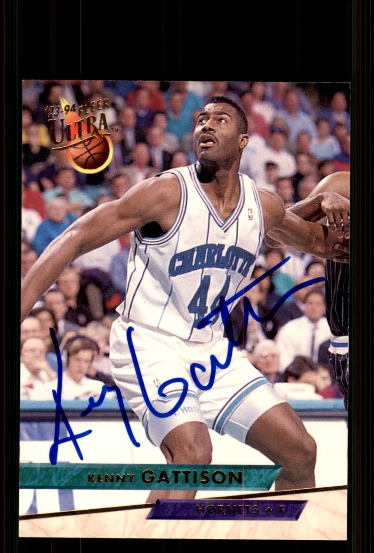 Signed Basketball Card Auto Kenny Gattison 1993-94 Ultra #19 Charlotte Hornets