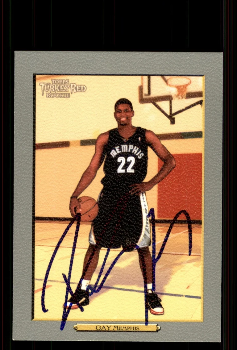 Signed Basketball Card Auto Rudy Gay 2006-07 Topps Turkey Red #192 Grizzlies