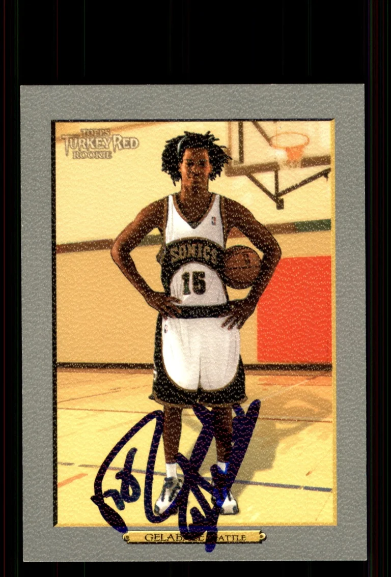 Signed Basketball Card Auto Mickael Gelabale 2006-07 Topps Turkey Red #217