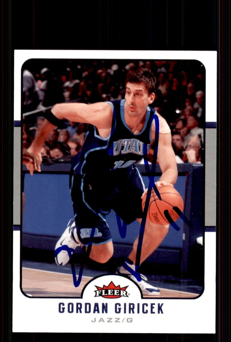 Signed Basketball Card Auto Gordan Giricek 2006-07 Fleer #189 Utah Jazz