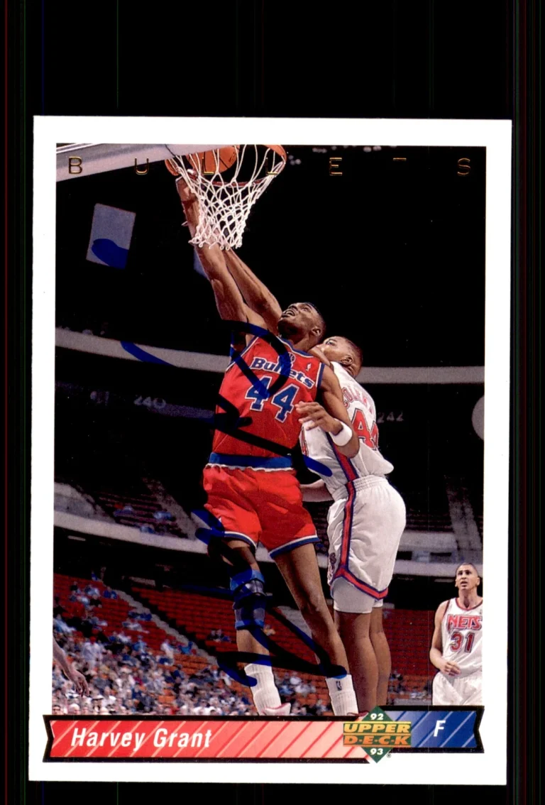 Signed Basketball Card Auto Harvey Grant 1992-93 Upper Deck #266 Bullets