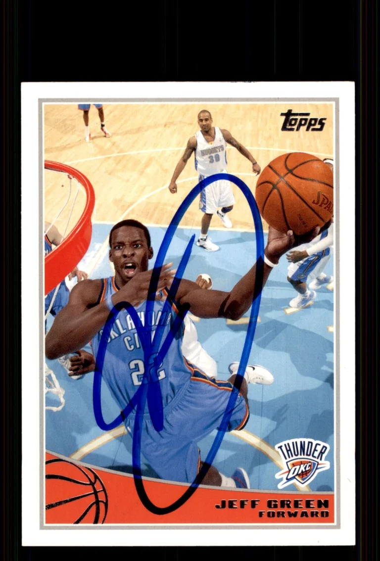 Signed Basketball Card Auto Jeff Green 2009-10 Topps #212 Oklahoma City Thunder