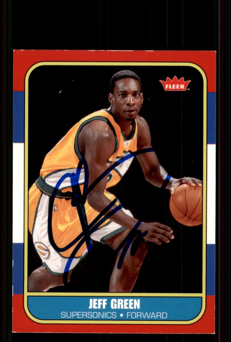 Signed Basketball Card Auto Jeff Green 2007-08 Fleer #86R-145 SuperSonics