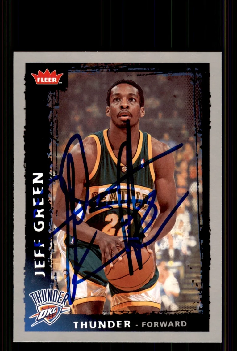 Signed Basketball Card Auto Jeff Green 2008-09 Fleer #196 Oklahoma City Thunder