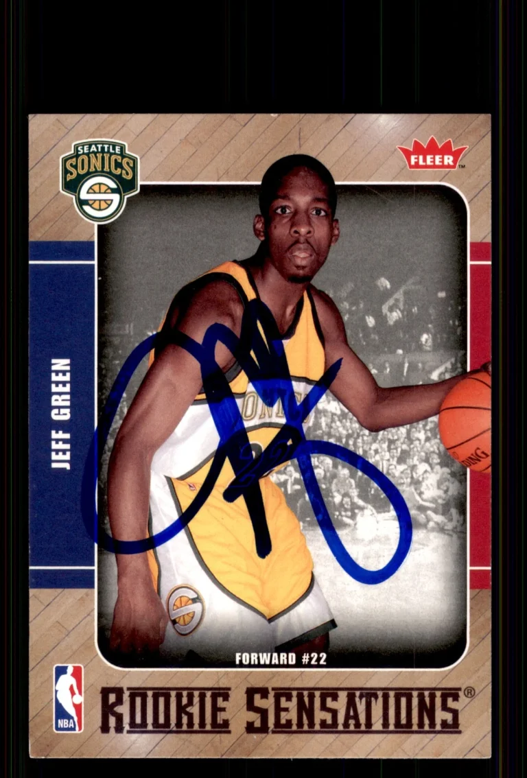 Signed Basketball Card Auto Jeff Green 2007-08 Fleer #RS-5 Seattle SuperSonics