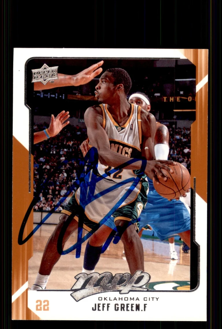 Signed Basketball Card Auto Jeff Green 2008-09 Upper Deck MVP #150 Thunder