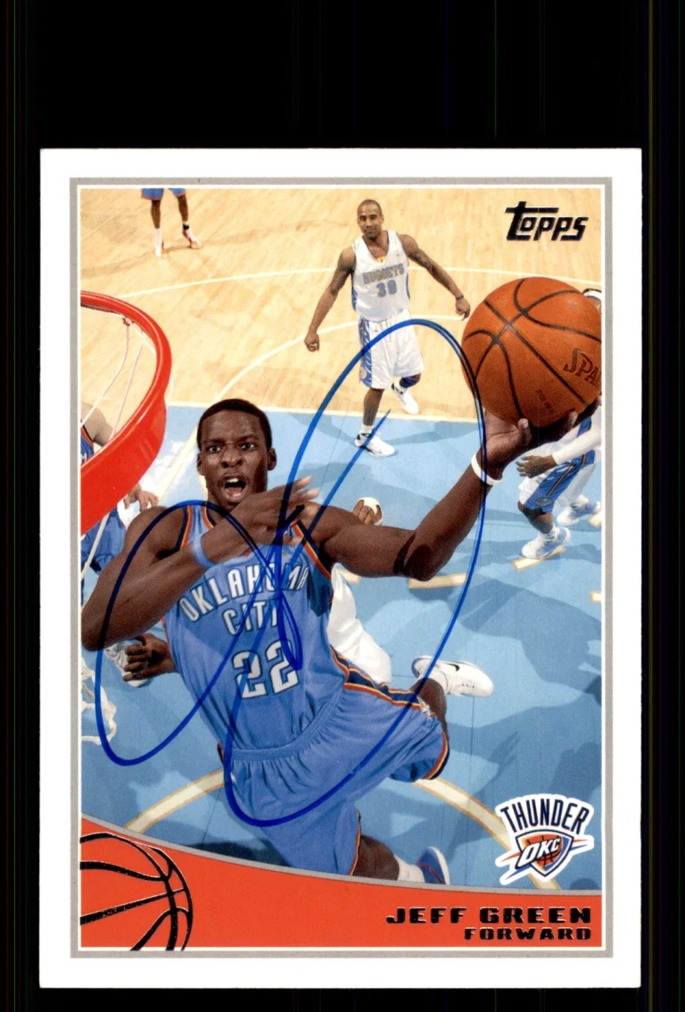 Signed Basketball Card Auto Jeff Green 2009-10 Topps #212 Oklahoma City Thunder