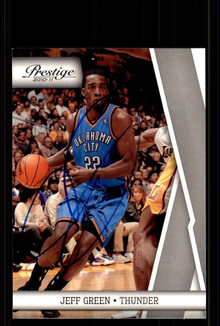 Signed Basketball Card Auto Jeff Green 2010-11 Panini Prestige #82 Thunder
