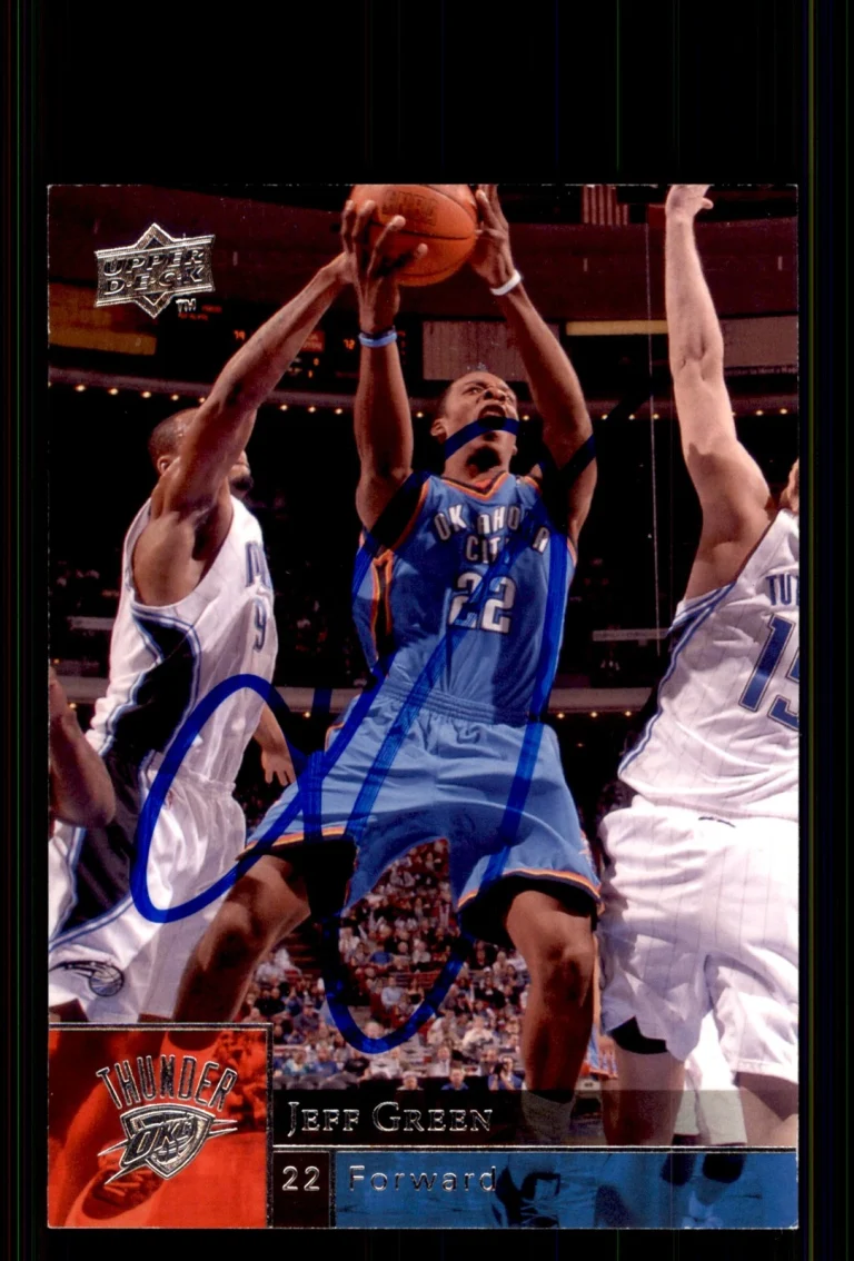 Signed Basketball Card Auto Jeff Green 2009-10 Upper Deck #136 Thunder