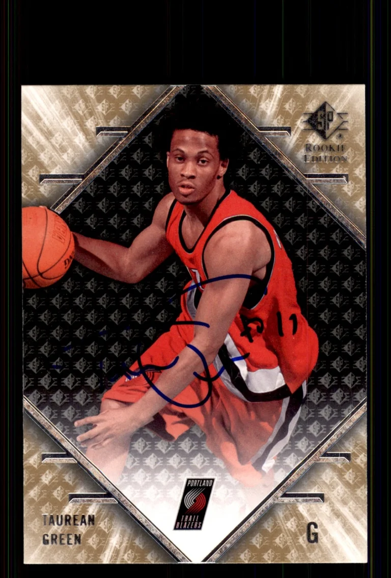 Signed Basketball Card Auto Taurean Green 2007-08 SP Rookie Edition #100