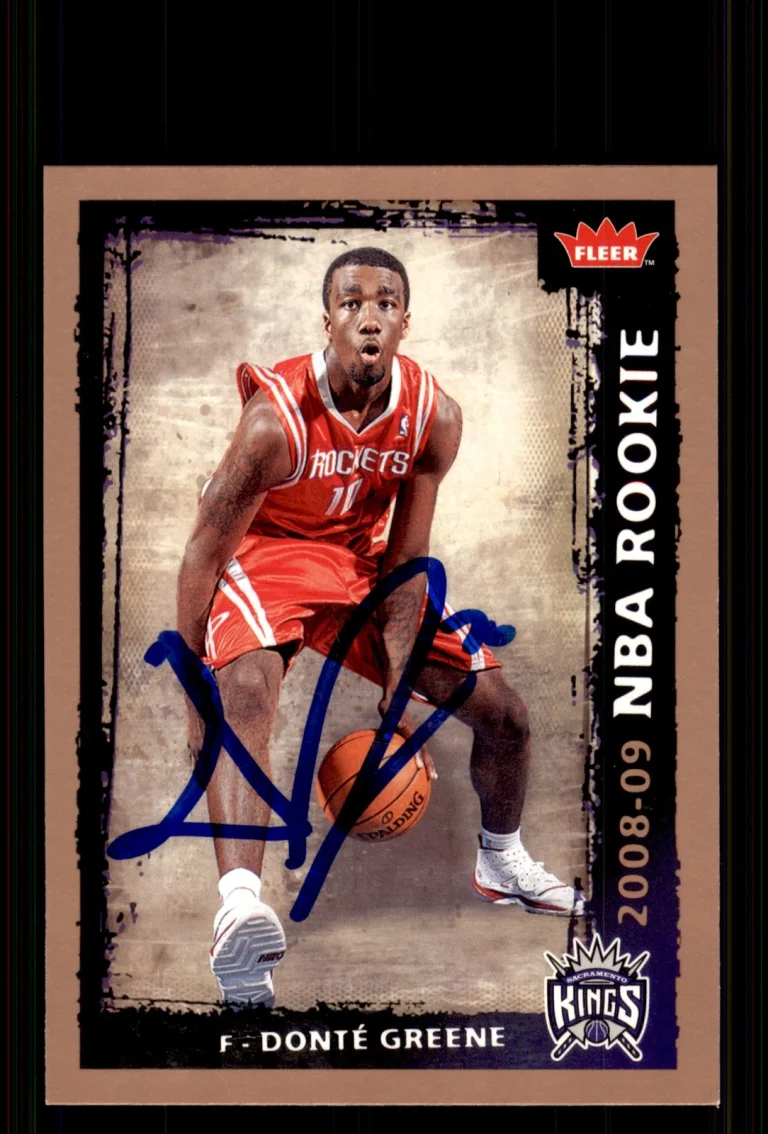 Signed Basketball Card Auto Donte Greene 2008-09 Fleer #226 Sacramento Kings