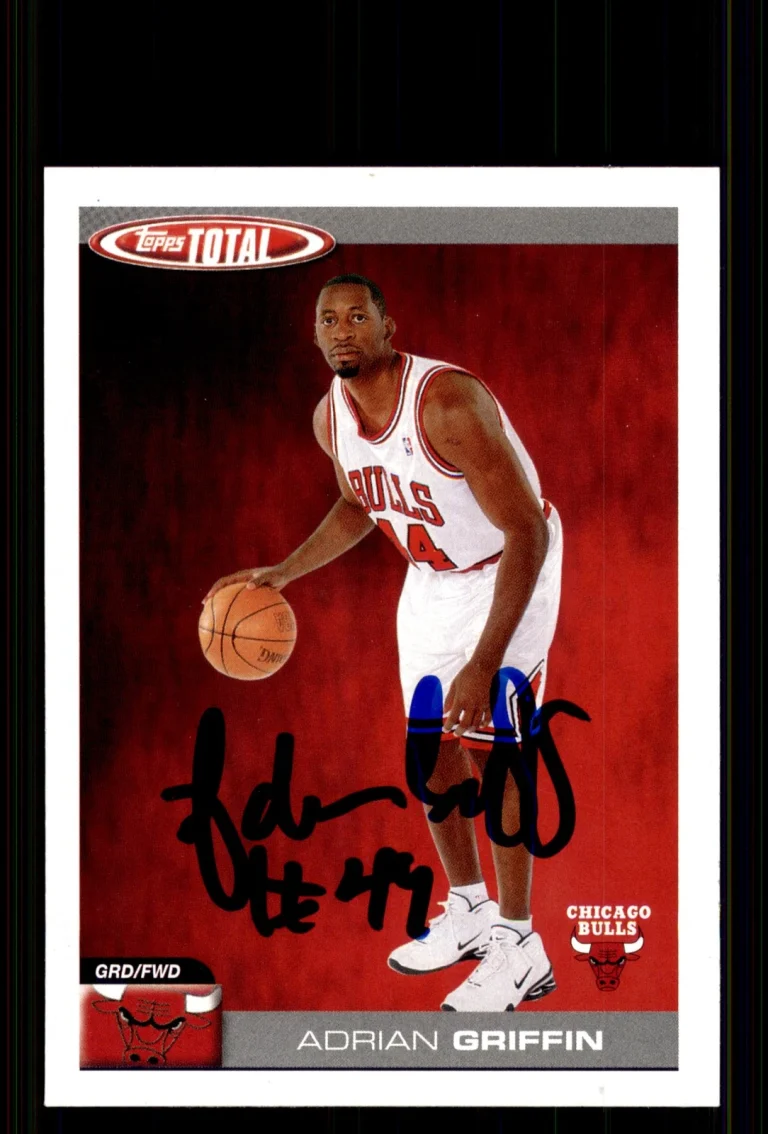 Signed Basketball Card Auto Adrian Griffin 2004-05 Topps Total #135 Bulls