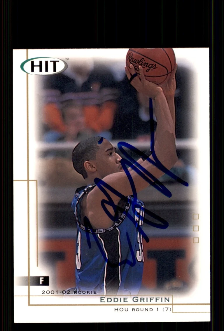 Signed Basketball Card Auto Eddie Griffin 2001 SAGE HIT #33 Seton Hall Pirates