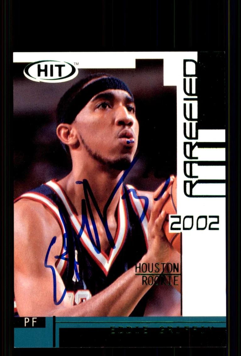 Signed Basketball Card Auto Eddie Griffin 2002 SAGE HIT #R18 Houston Rockets