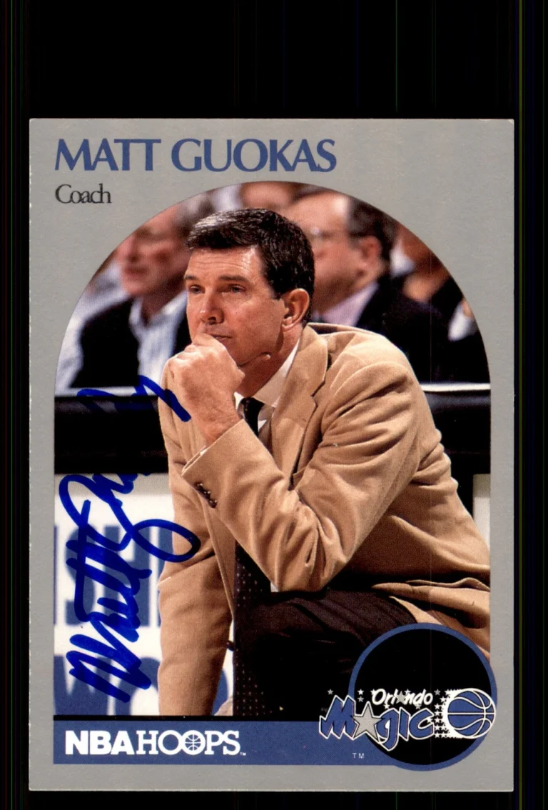 Signed Basketball Card Auto Matt Guokas 1990-91 Hoops #323 Orlando Magic