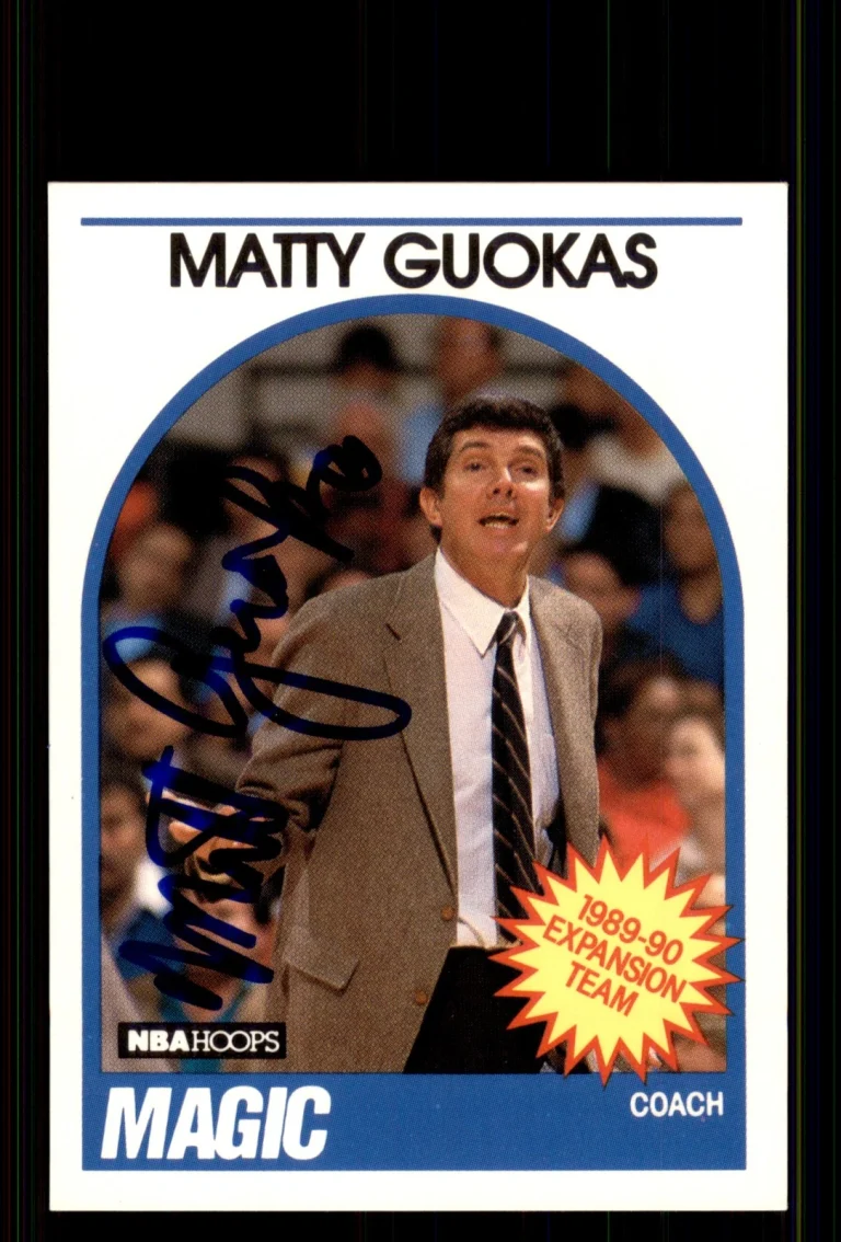 Signed Basketball Card Auto Matt Guokas 1989-90 Hoops #321 Orlando Magic