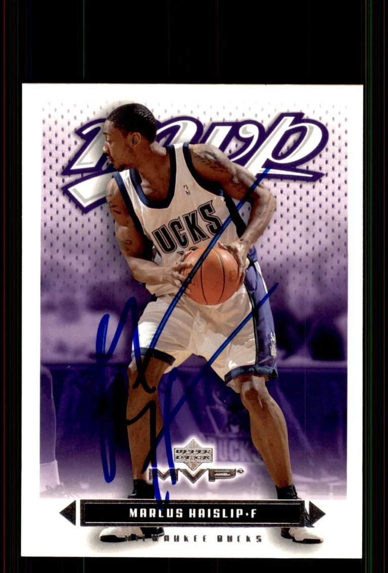 Signed Basketball Card Auto Marcus Haislip 2003-04 Upper Deck MVP #91 Bucks