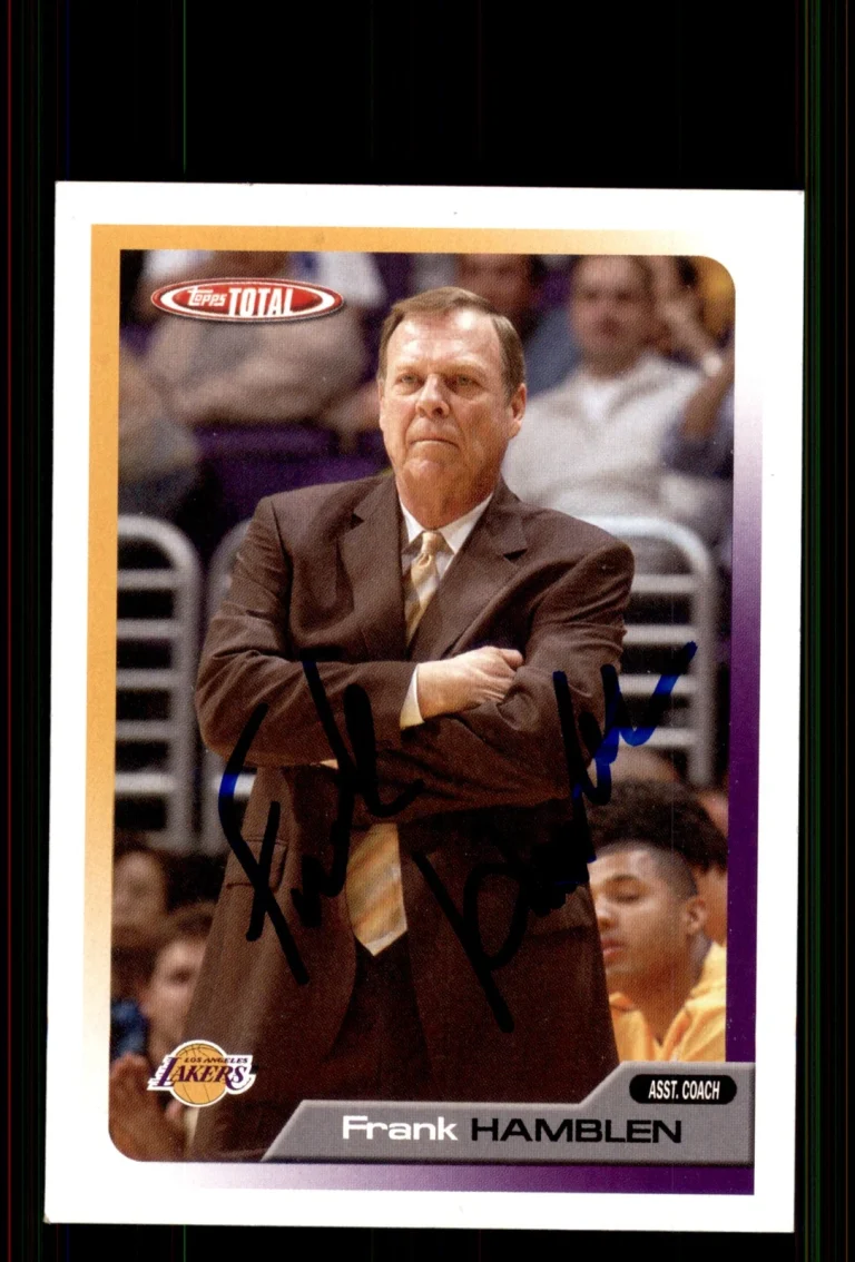 Signed Basketball Card Auto Frank Hamblen 2005-06 Topps Total #386 LA Lakers