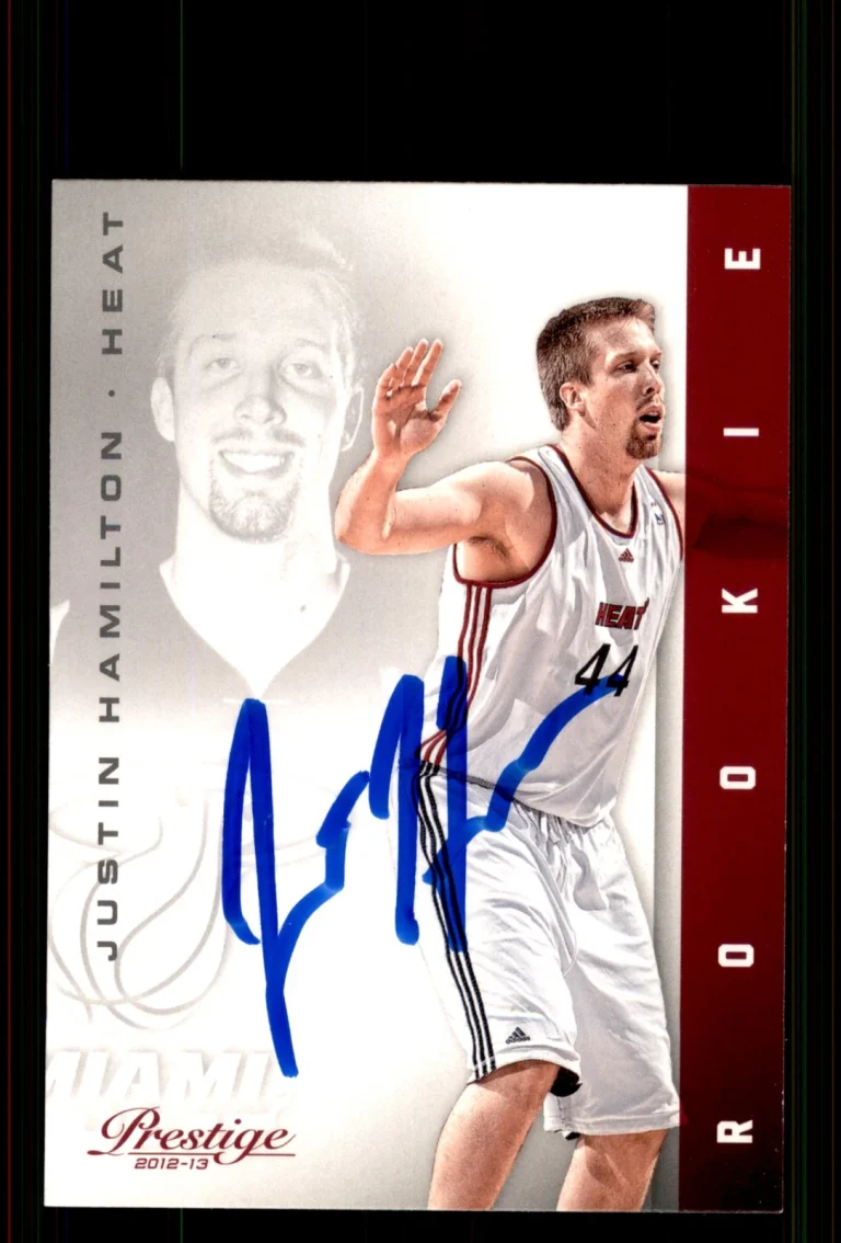 Signed Basketball Card Auto Justin Hamilton 2012-13 Panini Prestige #245 Heat