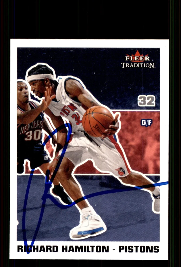 Signed Basketball Card Auto Richard Hamilton 2003-04 Fleer Tradition #93 Pistons